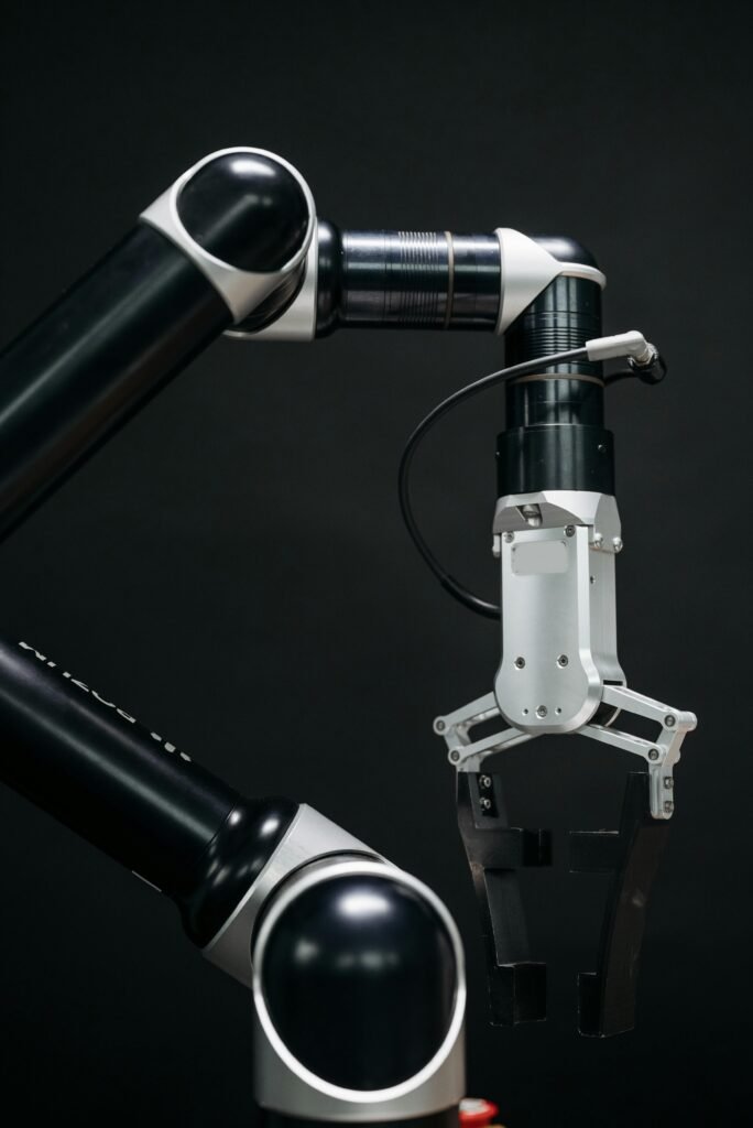 A detailed view of a robotic arm showcasing advanced technology.